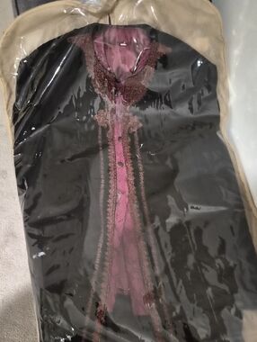 Embroidered Black & Pink Traditional Tunic